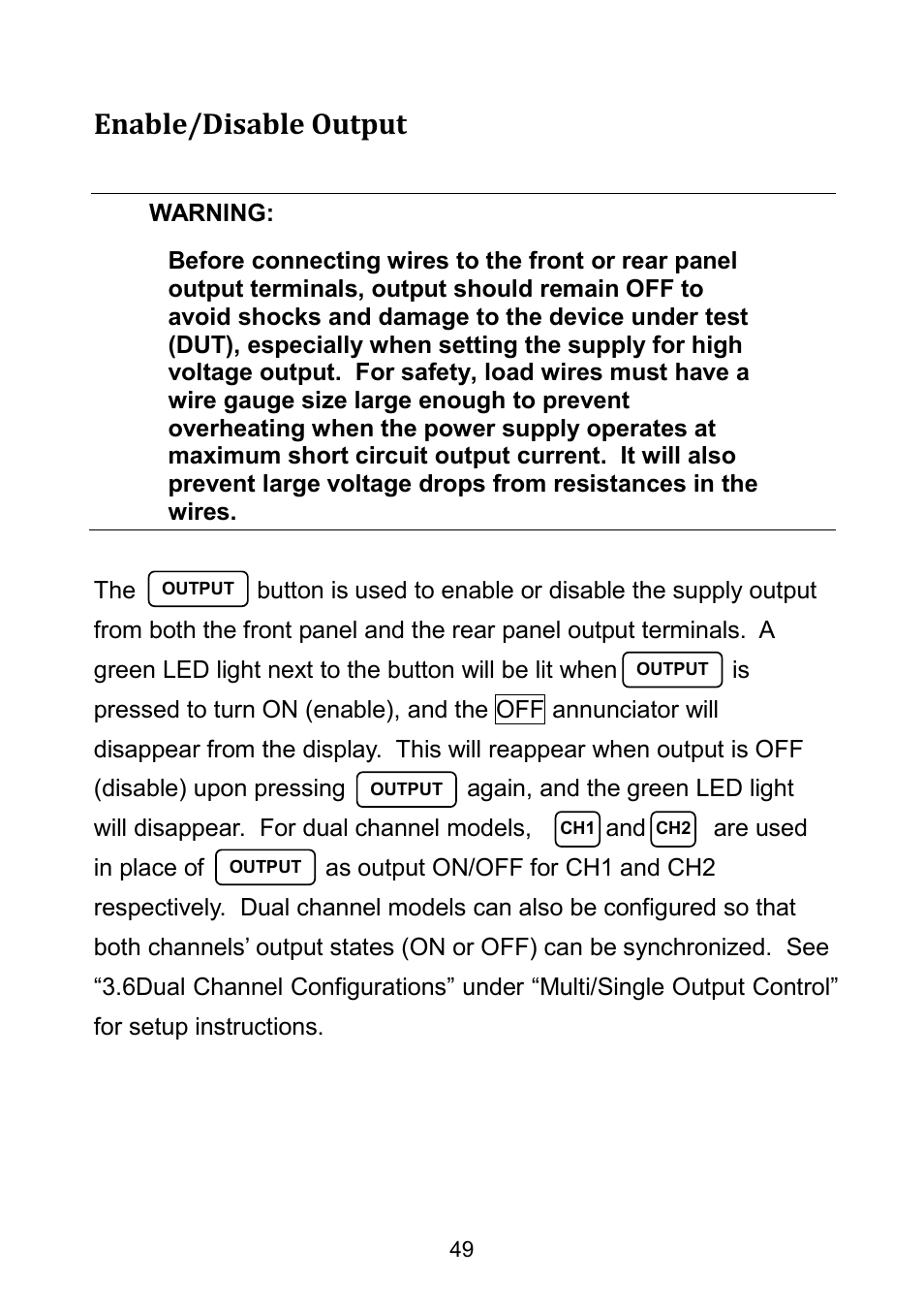 Enable/disable output | B&K Precision 9171-9174 - Manual User Manual | Page 61 / 187
