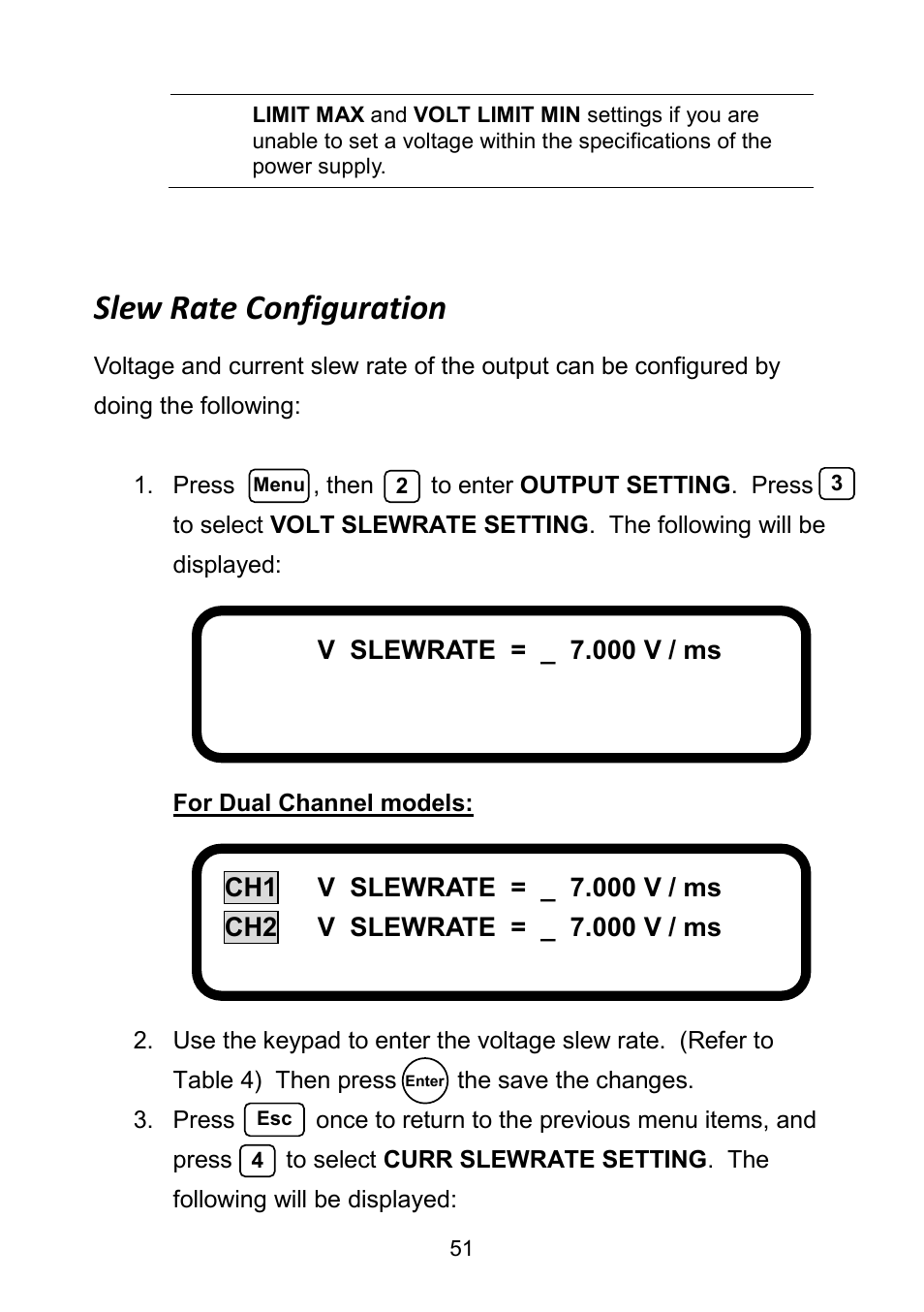 Slew rate configuration | B&K Precision 9171-9174 - Manual User Manual | Page 63 / 187