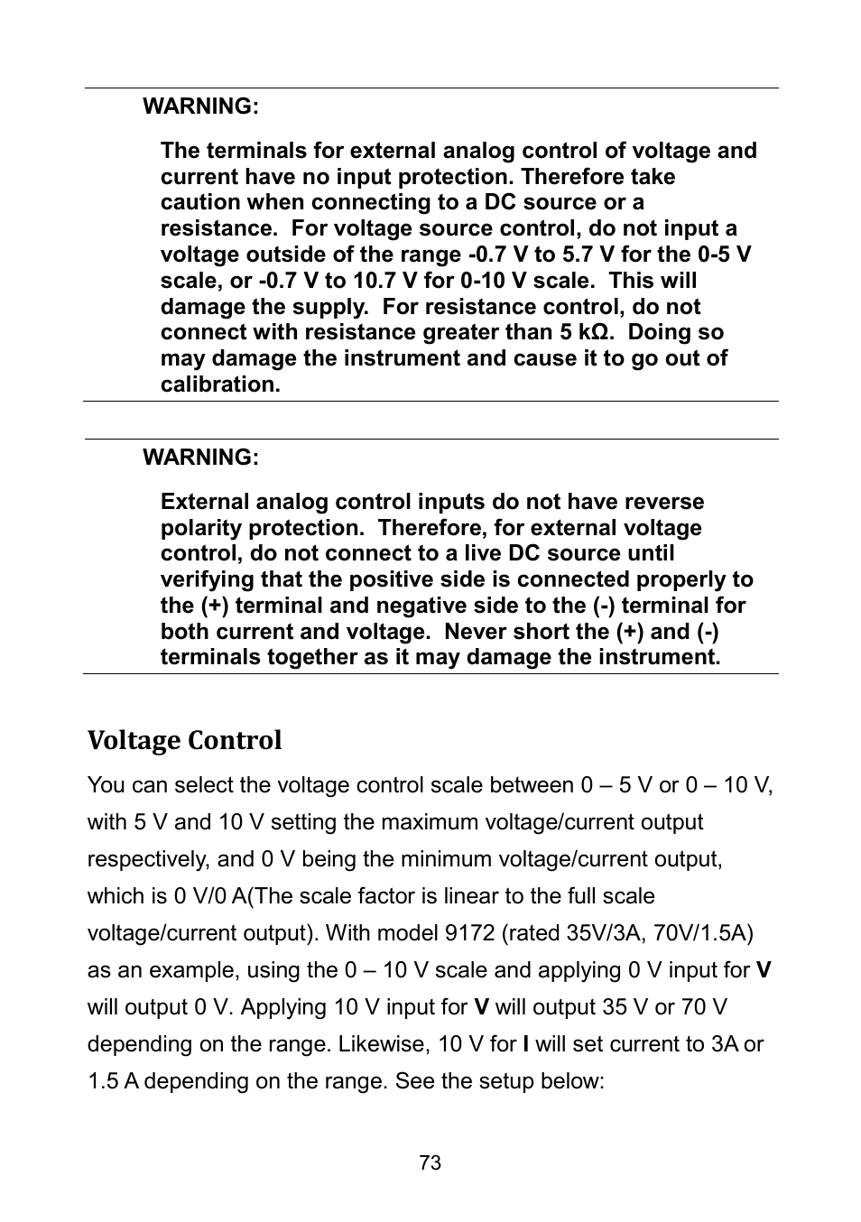 Voltage control | B&K Precision 9171-9174 - Manual User Manual | Page 85 / 187