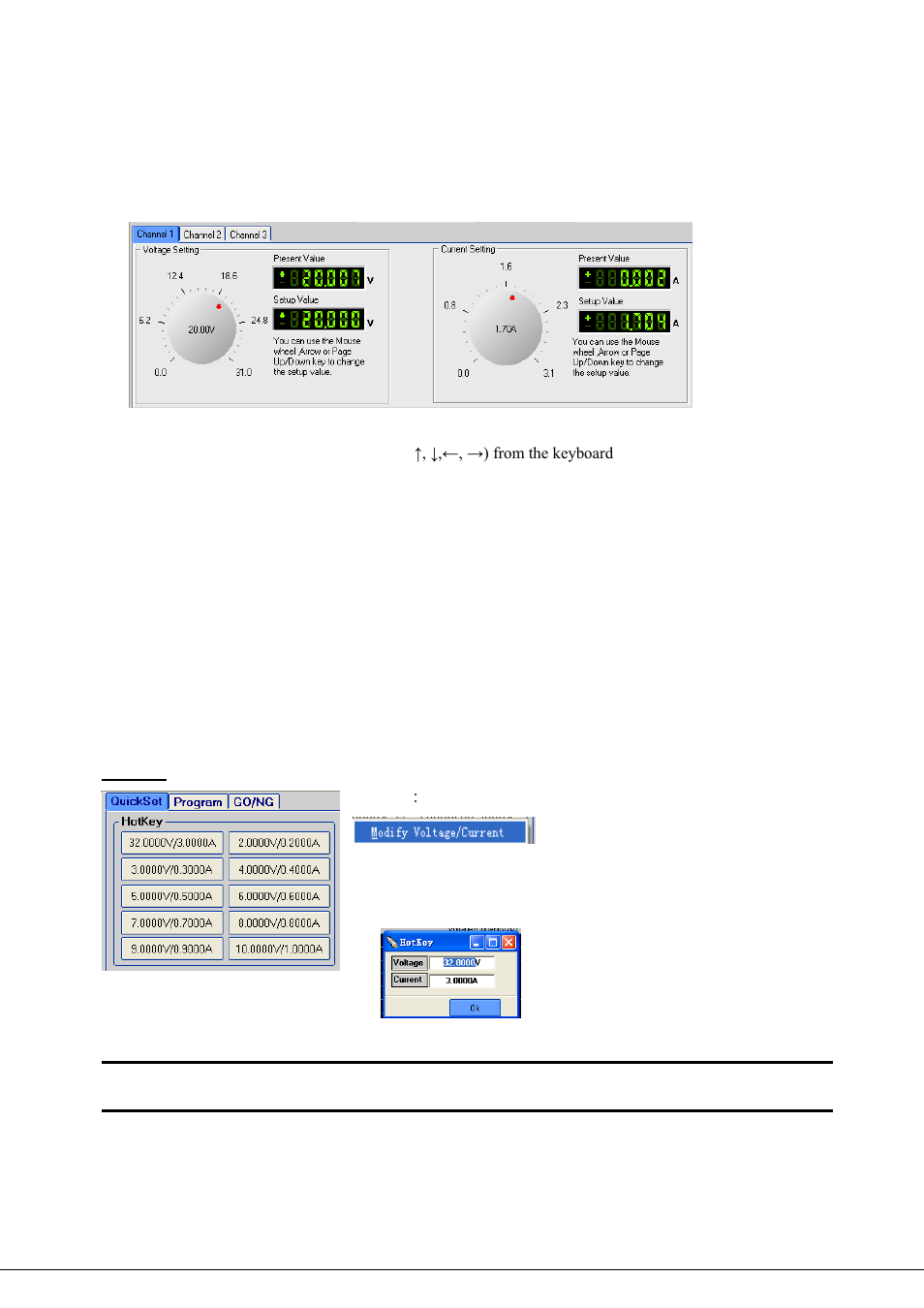 2 setting voltage and current, 5 test sequence generation, 1 quickset | B&K Precision 9130 - Manual User Manual | Page 44 / 48