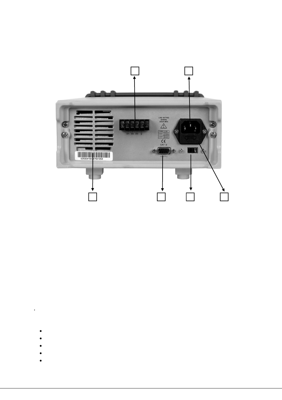 2 preliminary checkout, Rear panel | B&K Precision 9130 - Manual User Manual | Page 7 / 48