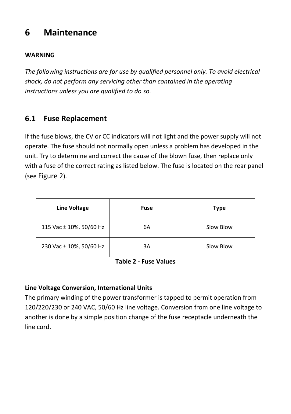 6 maintenance, 1 fuse replacement, Maintenance | Fuse replacement | B&K Precision 1747 - Manual User Manual | Page 23 / 37