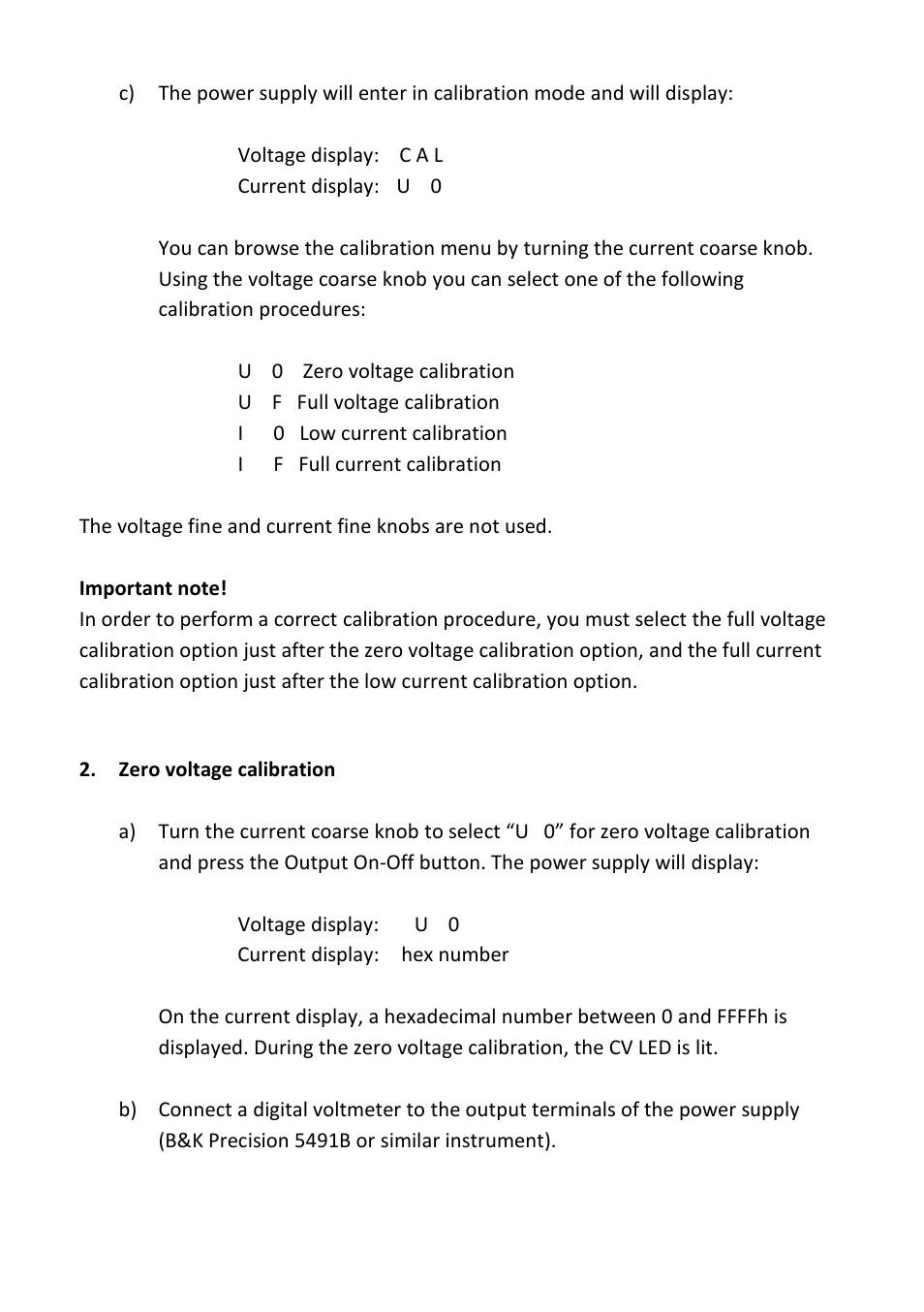 Zero voltage calibration | B&K Precision 1747 - Manual User Manual | Page 25 / 37
