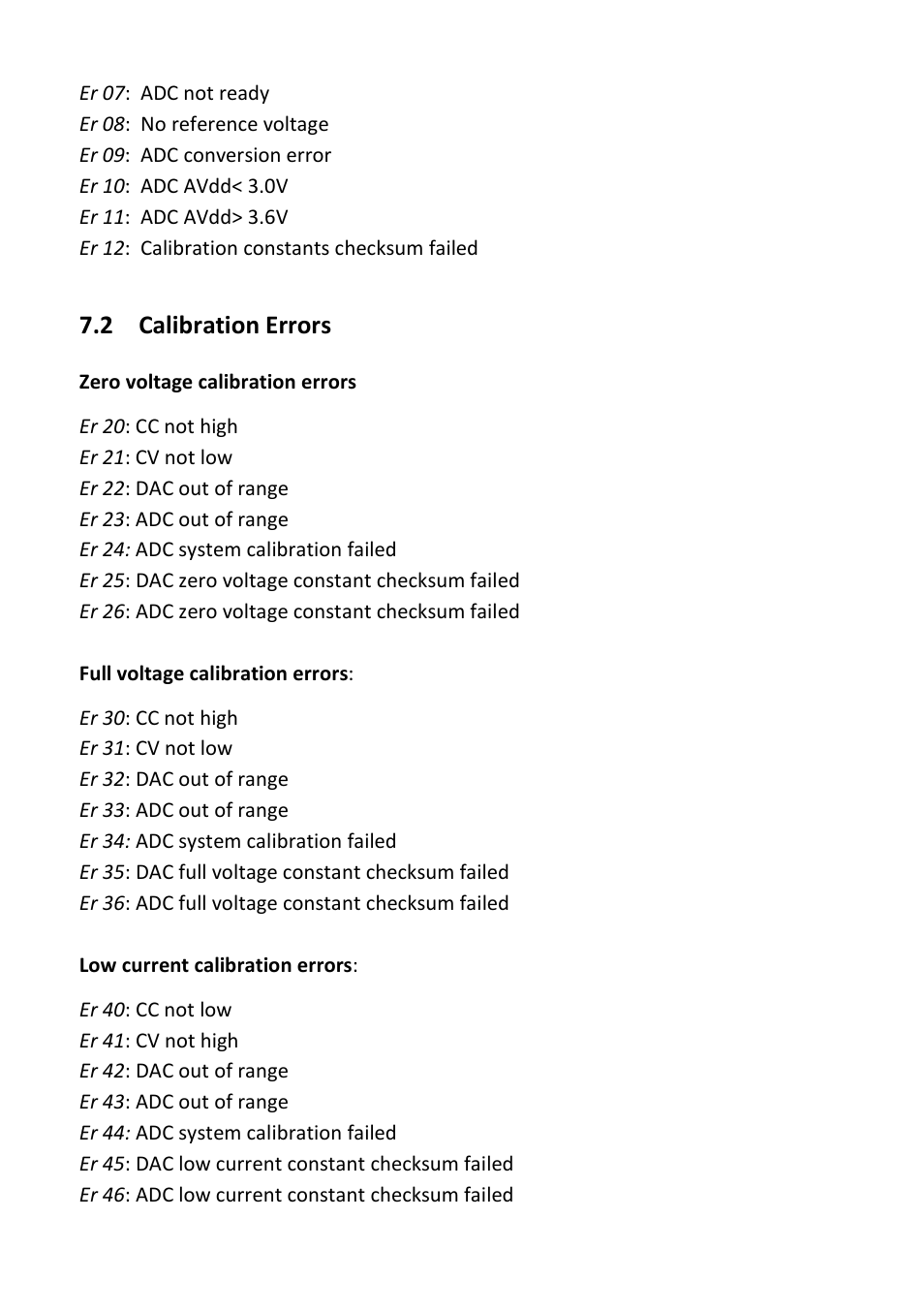 2 calibration errors, Calibration errors | B&K Precision 1747 - Manual User Manual | Page 30 / 37
