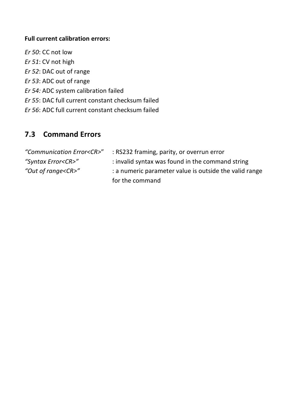 3 command errors, Command errors | B&K Precision 1747 - Manual User Manual | Page 31 / 37