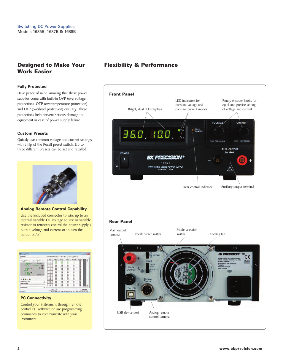 B&K Precision 1688B - Datasheet User Manual | Page 2 / 3