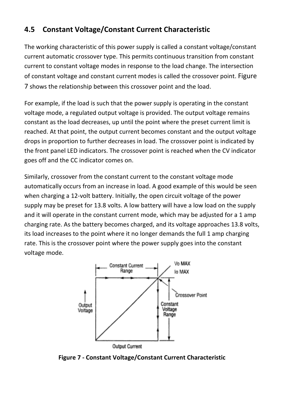 5 constant voltage/constant current characteristic, Constant voltage/constant current characteristic | B&K Precision 1739 - Manual User Manual | Page 17 / 36