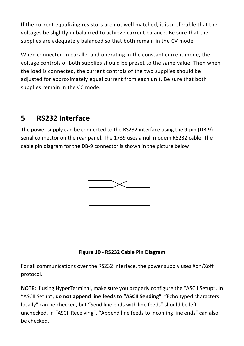 5 rs232 interface, Rs232 interface | B&K Precision 1739 - Manual User Manual | Page 20 / 36