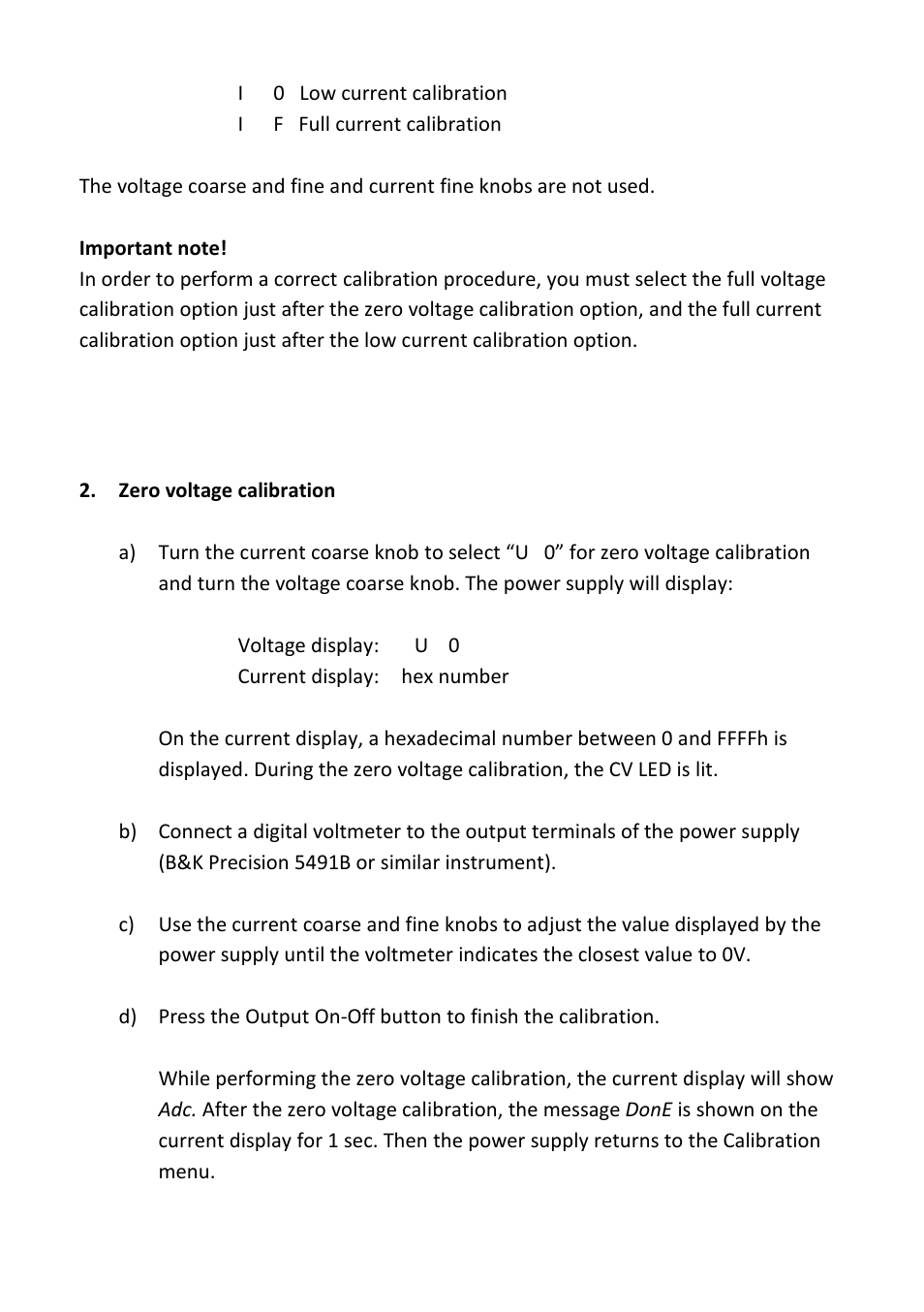 Zero voltage calibration | B&K Precision 1739 - Manual User Manual | Page 25 / 36