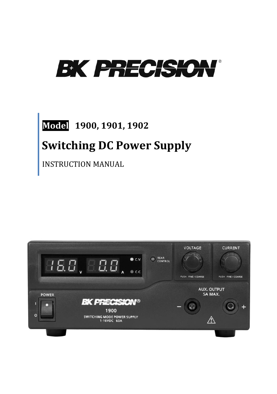 B&K Precision 1900-1901-1902 - Manual User Manual | 33 pages