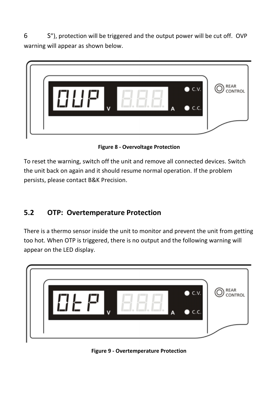 Otp: overtemperature protection, 2 otp: overtemperature protection | B&K Precision 1900-1901-1902 - Manual User Manual | Page 24 / 33