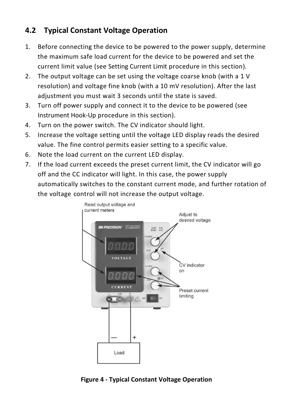 2 typical constant voltage operation, Typical constant voltage operation | B&K Precision 1737 - Manual User Manual | Page 13 / 36