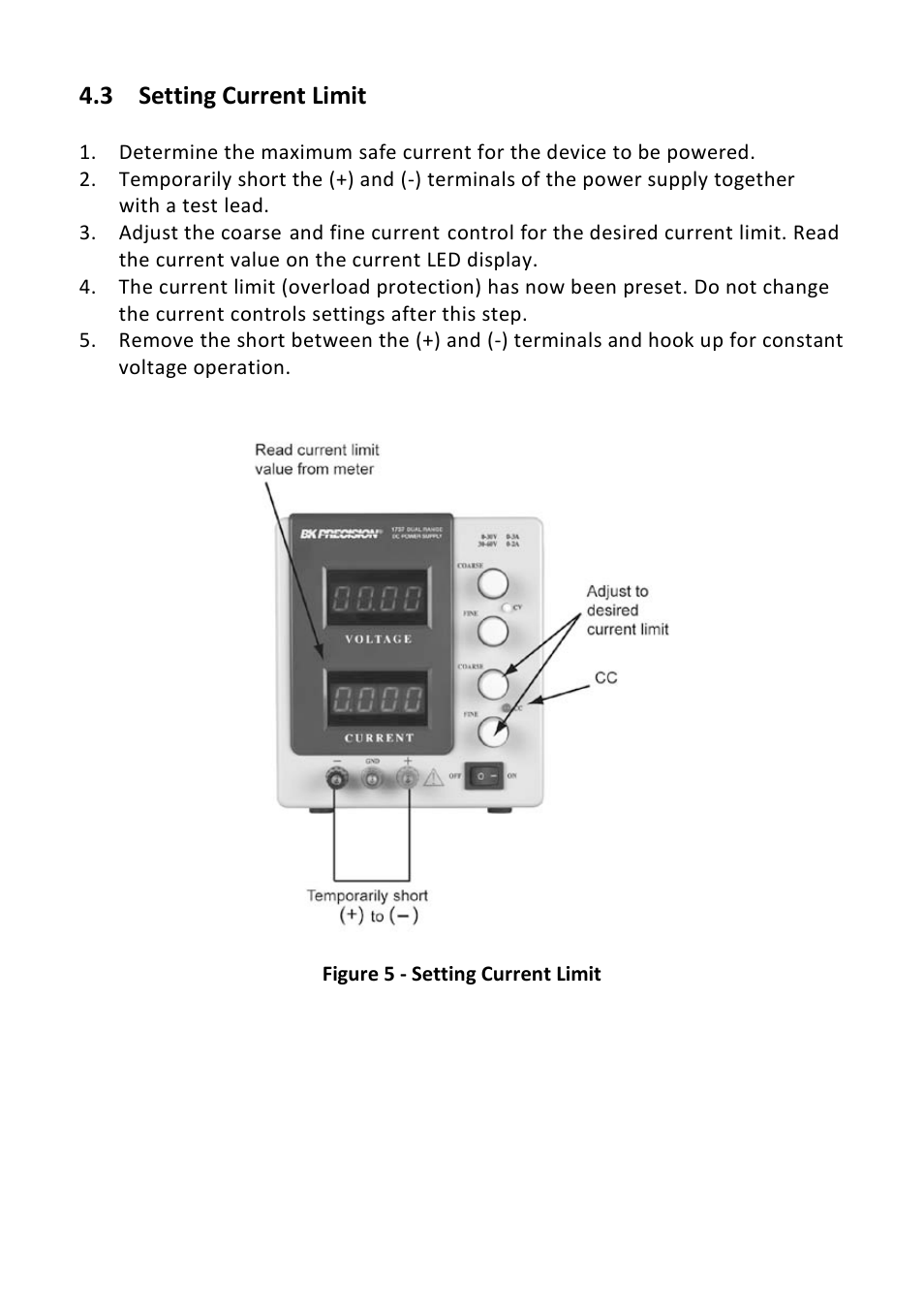 3 setting current limit, Setting current limit | B&K Precision 1737 - Manual User Manual | Page 14 / 36