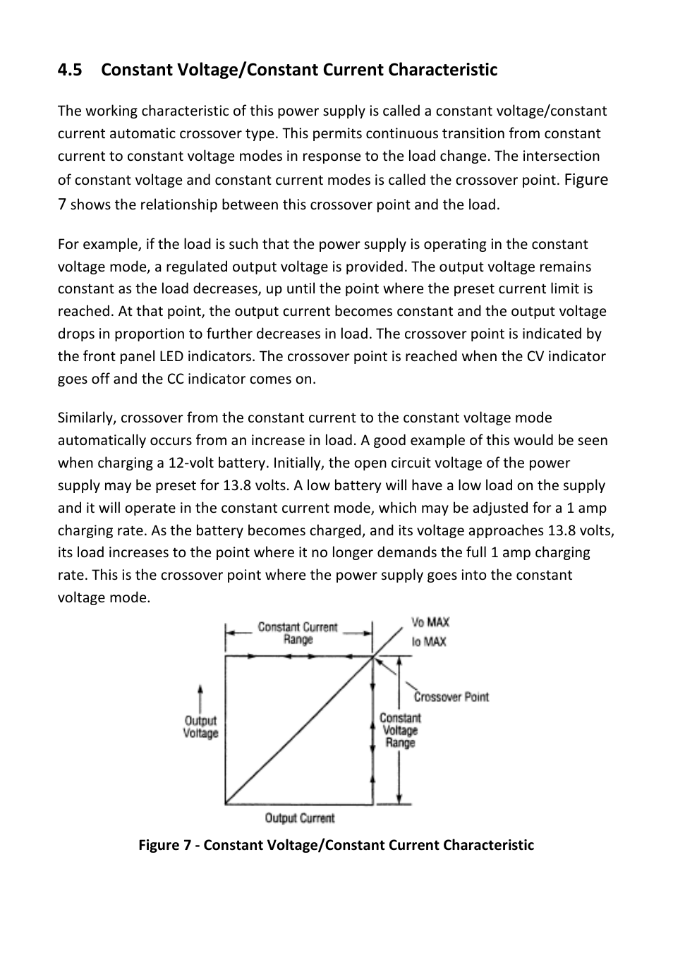 5 constant voltage/constant current characteristic, Constant voltage/constant current characteristic | B&K Precision 1737 - Manual User Manual | Page 16 / 36