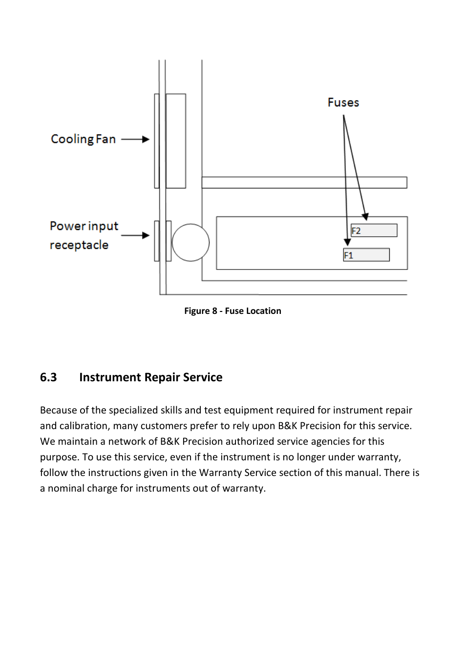 3 instrument repair service, Instrument repair service | B&K Precision 1693-1694 - Manual User Manual | Page 19 / 26