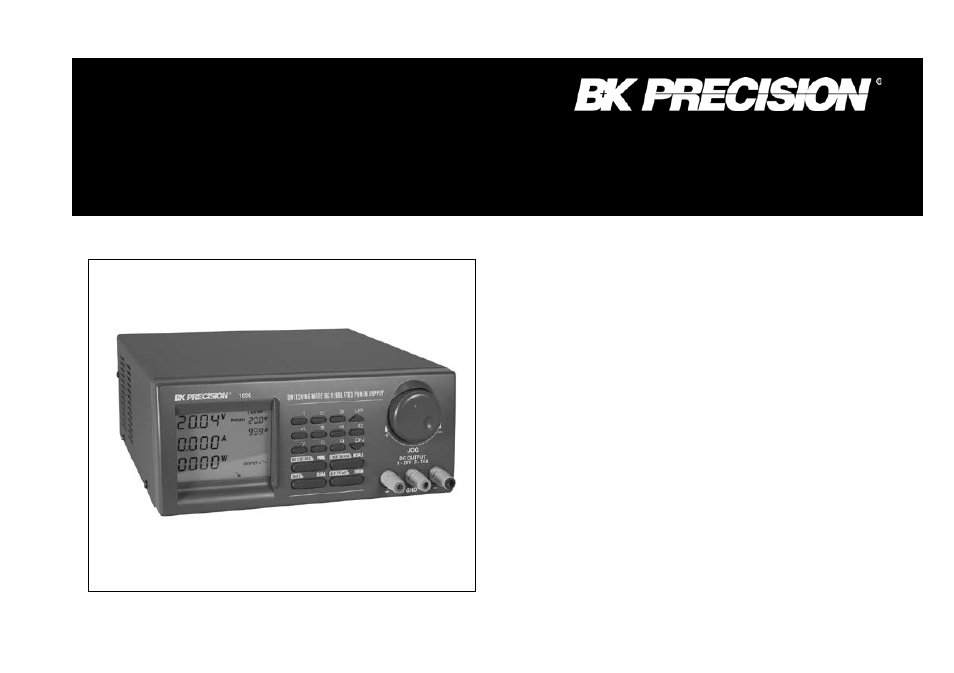 B&K Precision 1696-1698 - Manual User Manual | 39 pages