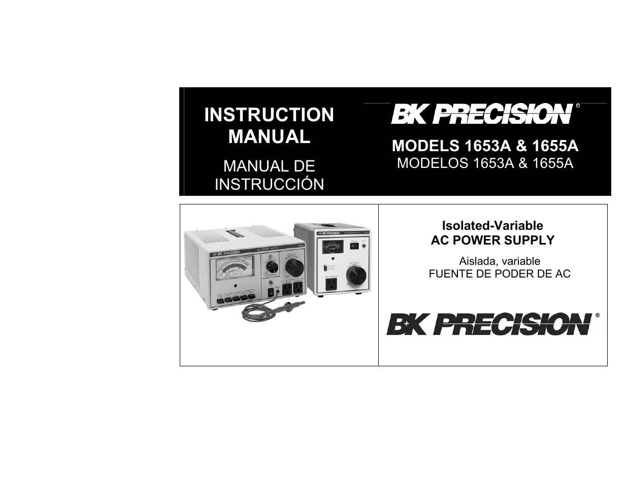 B&K Precision 1655A - Manual User Manual | 81 pages