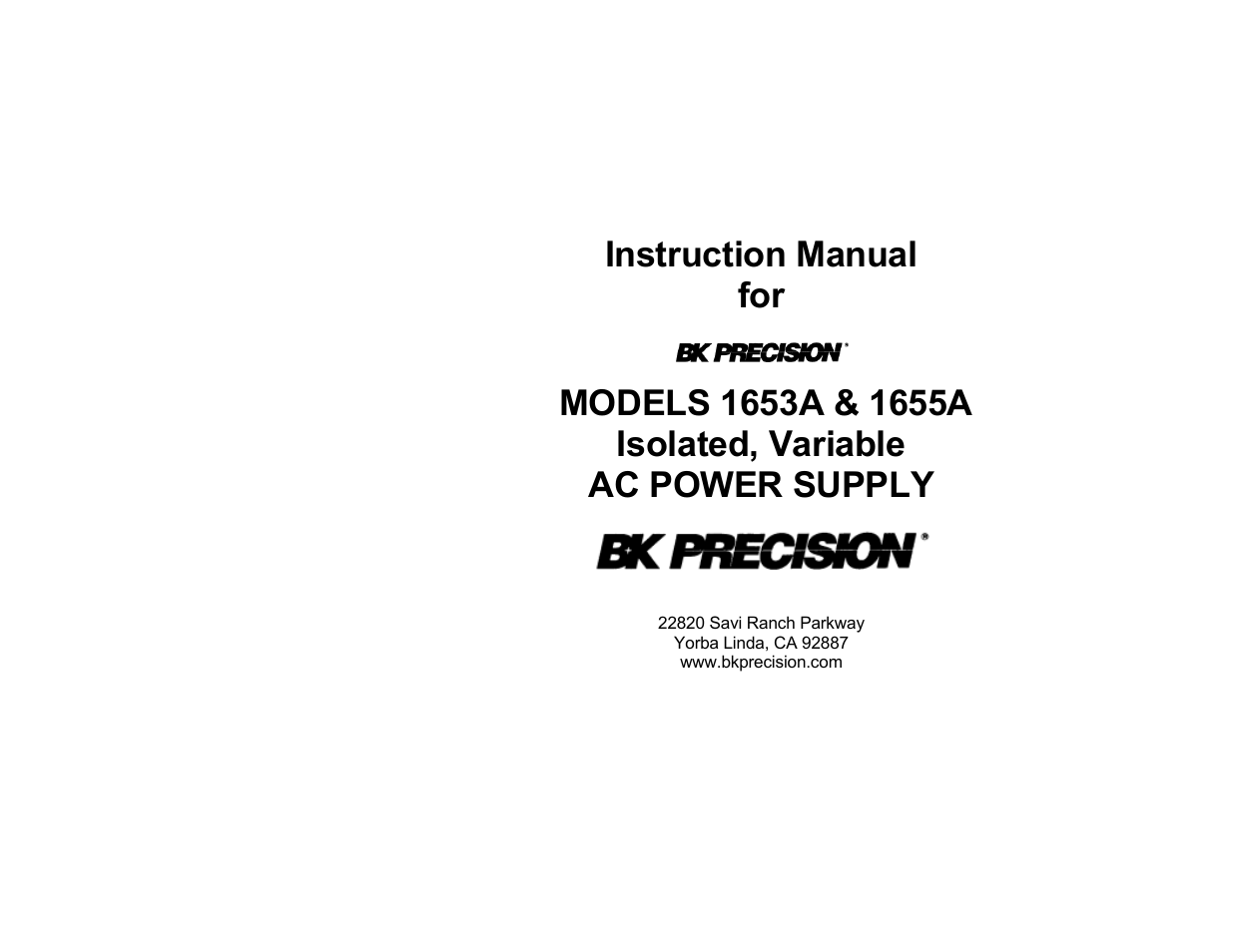 Instruction manual for | B&K Precision 1655A - Manual User Manual | Page 3 / 81