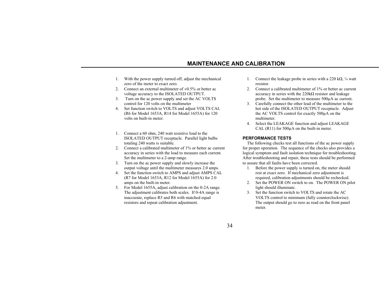 Maintenance and calibration | B&K Precision 1655A - Manual User Manual | Page 36 / 81