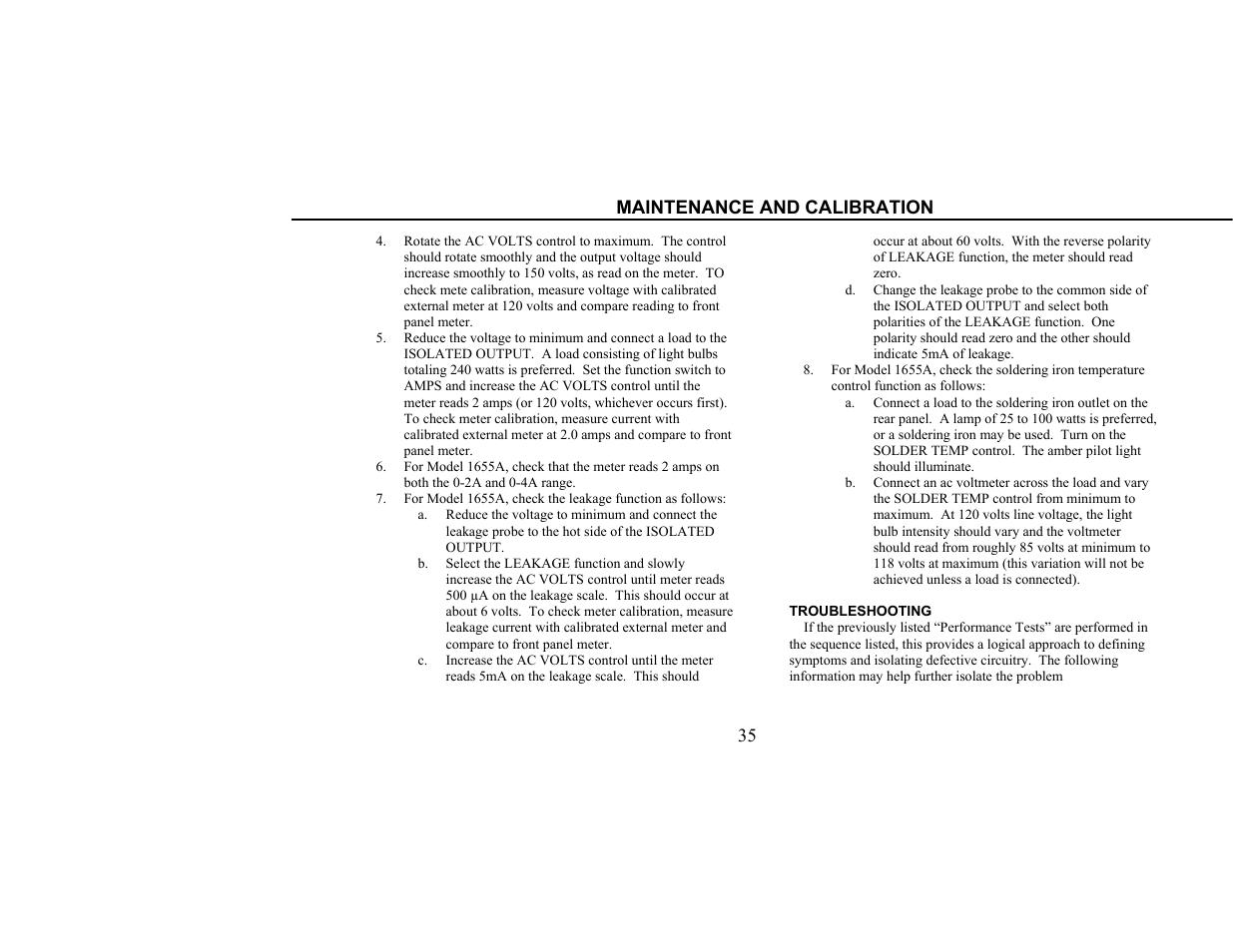 Maintenance and calibration | B&K Precision 1655A - Manual User Manual | Page 37 / 81
