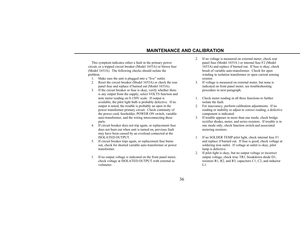 Maintenance and calibration | B&K Precision 1655A - Manual User Manual | Page 38 / 81