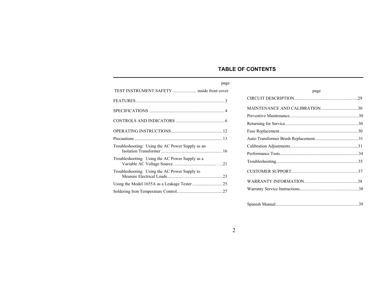 B&K Precision 1655A - Manual User Manual | Page 4 / 81