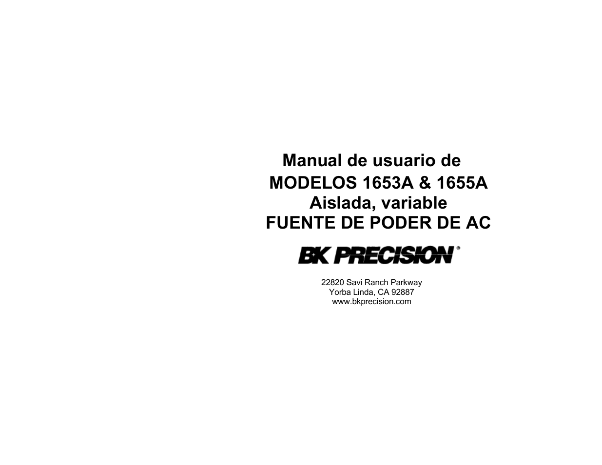 Fuente de poder de ac | B&K Precision 1655A - Manual User Manual | Page 42 / 81