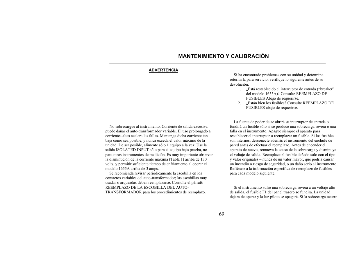 Mantenimiento y calibración | B&K Precision 1655A - Manual User Manual | Page 71 / 81