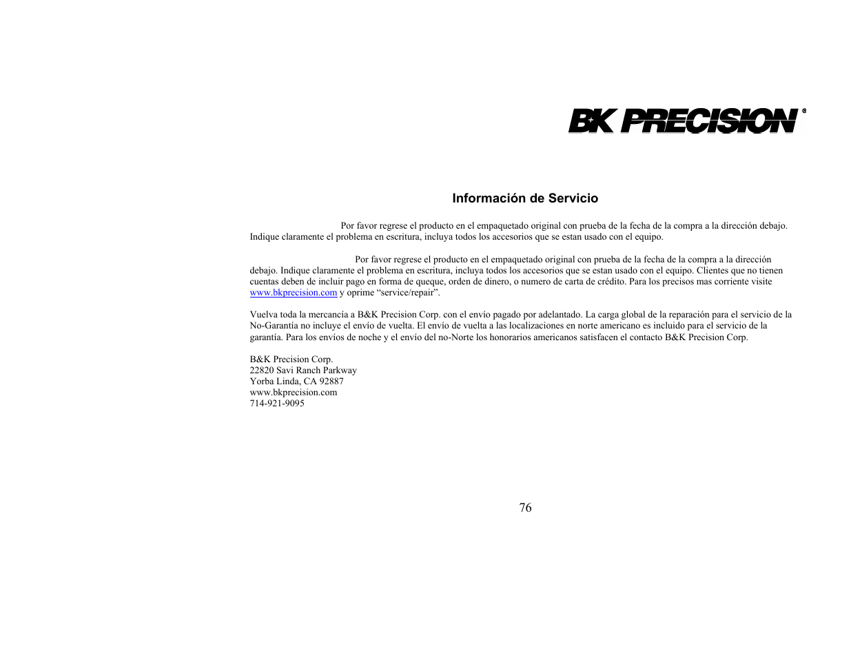 B&K Precision 1655A - Manual User Manual | Page 78 / 81