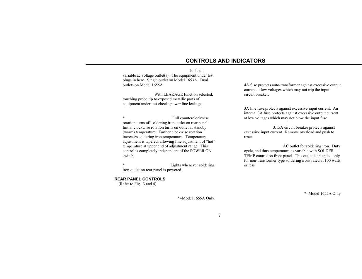 Controls and indicators | B&K Precision 1655A - Manual User Manual | Page 9 / 81