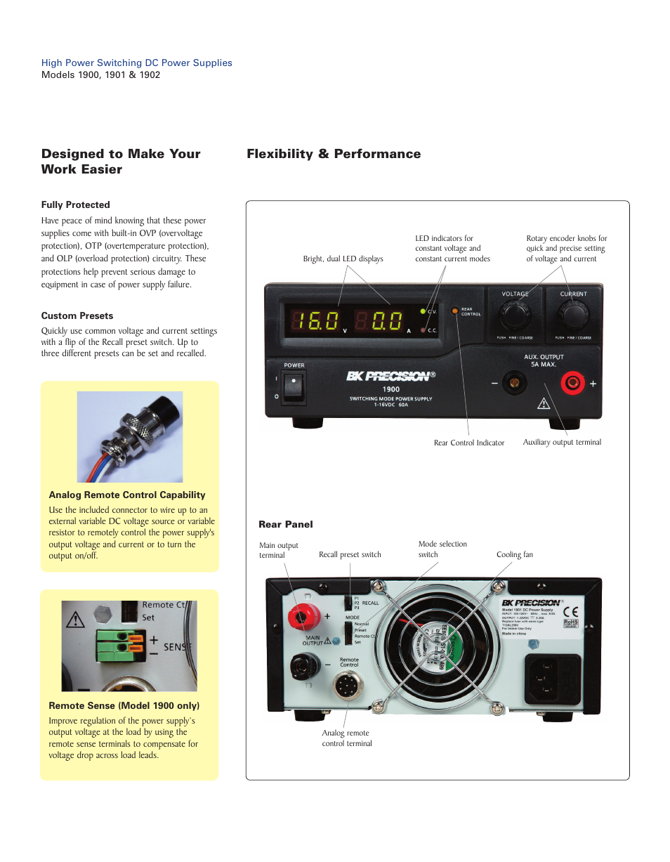 B&K Precision 1900-1901-1902 - Datasheet User Manual | Page 2 / 3