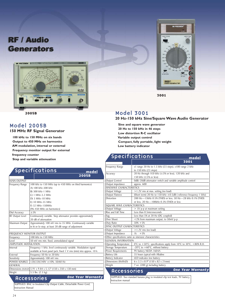 B&K Precision 3001 - Datasheet User Manual | 1 page