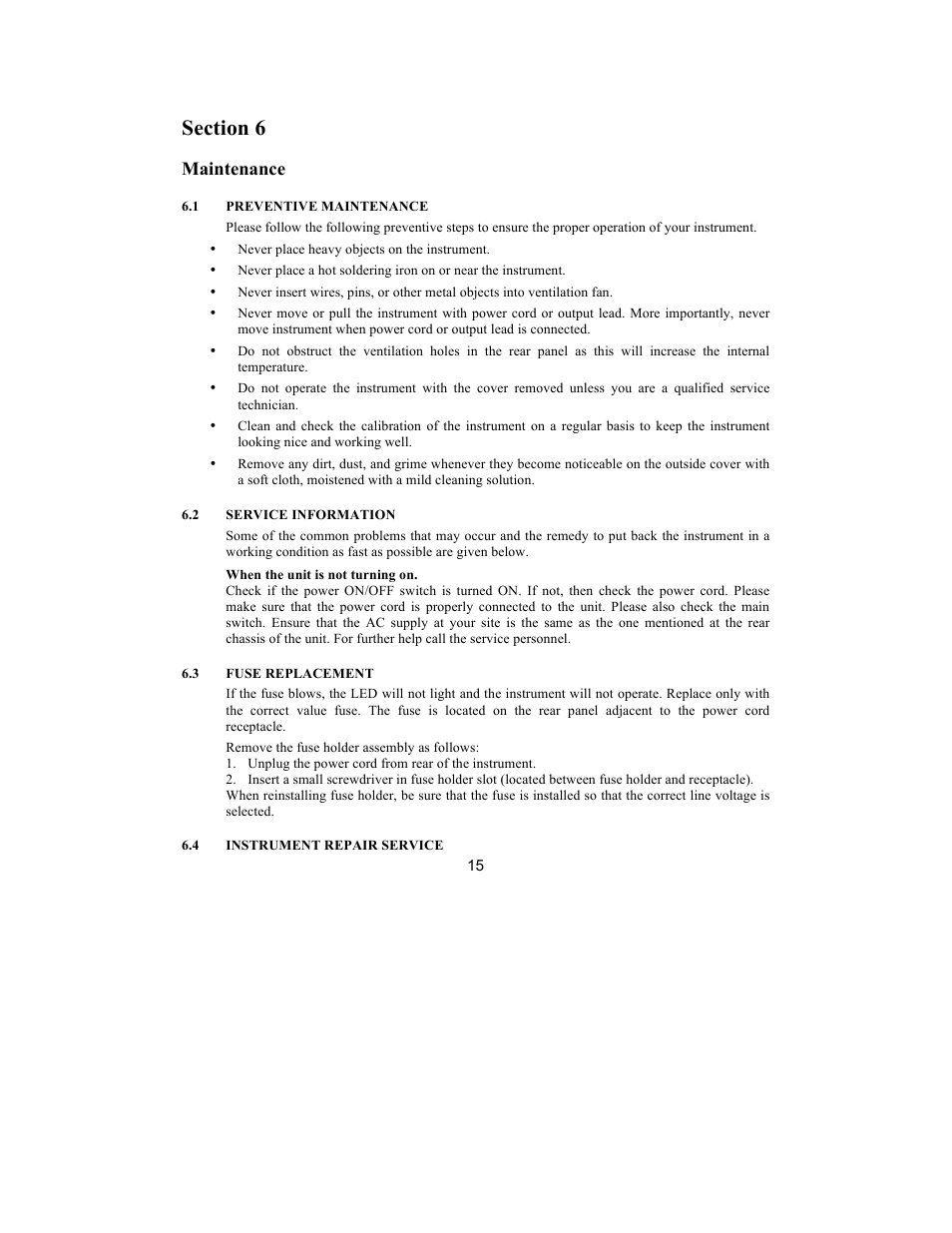 Maintenance | B&K Precision 4003A - Manual User Manual | Page 15 / 19