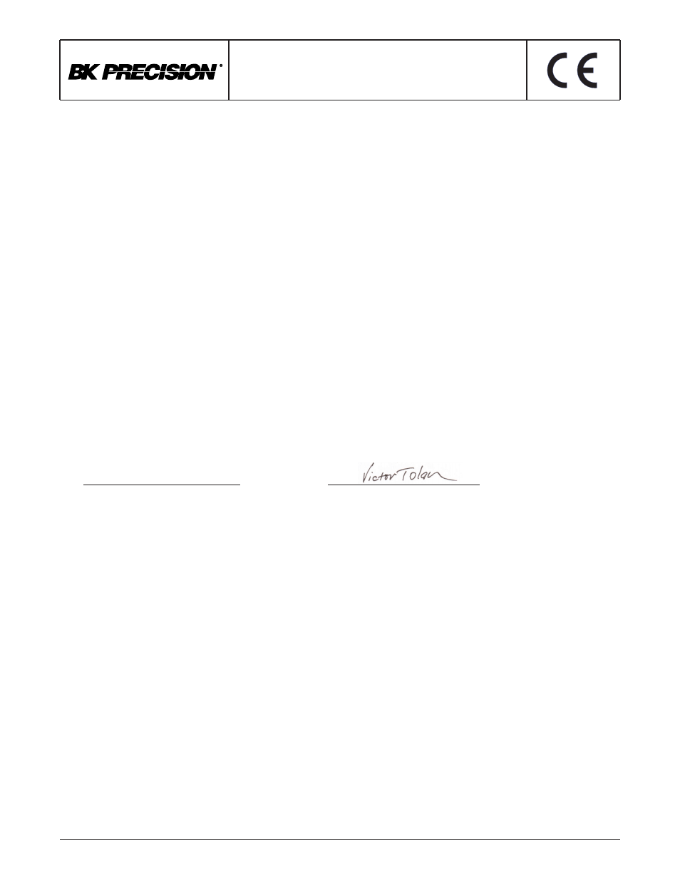 Declaration of ce conformity | B&K Precision 4011A - Manual User Manual | Page 38 / 39