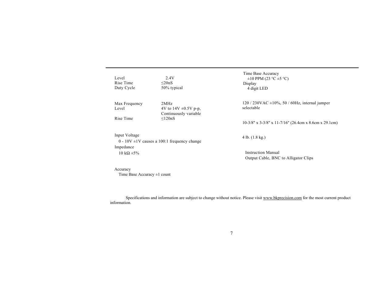 B&K Precision 4011A - Manual User Manual | Page 7 / 39
