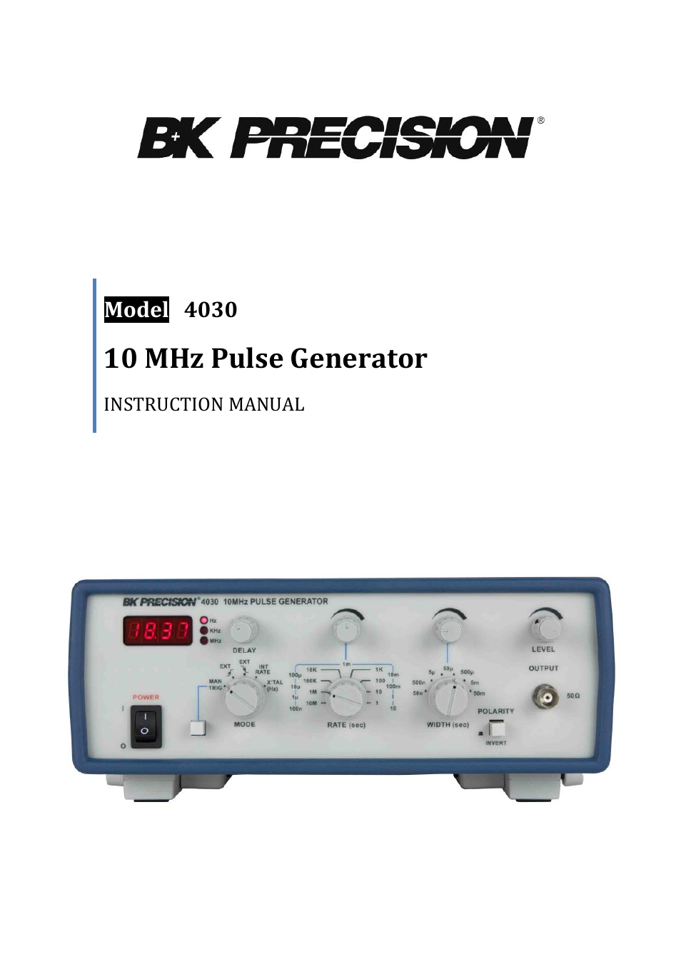 B&K Precision 4030 - Manual User Manual | 21 pages