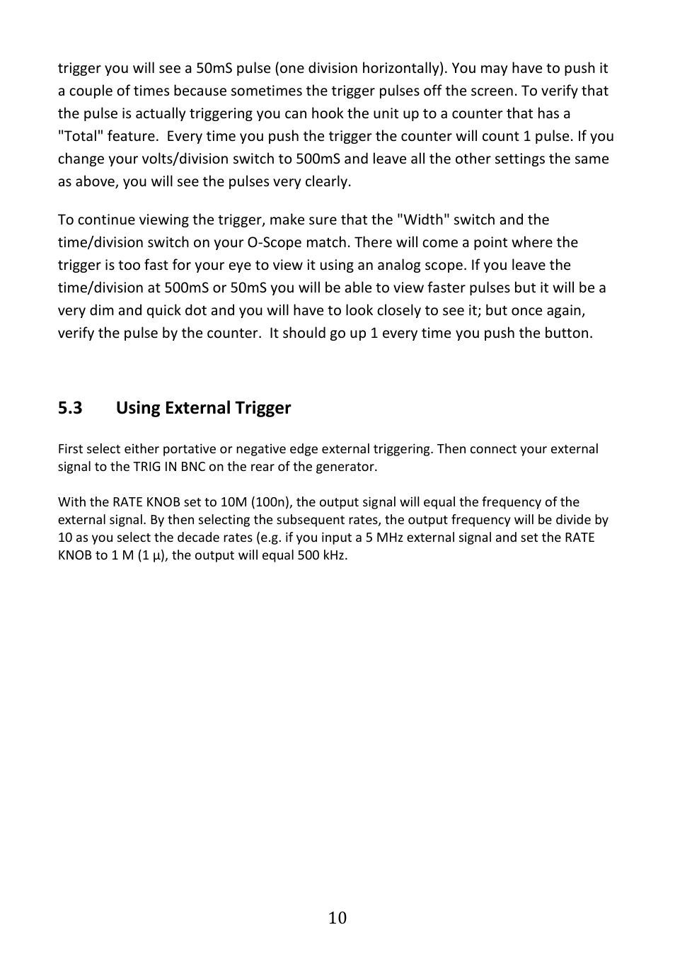 Using external trigger, 3 using external trigger | B&K Precision 4030 - Manual User Manual | Page 12 / 21