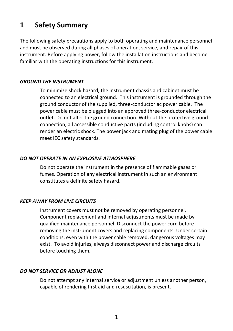 1safety summary | B&K Precision 4030 - Manual User Manual | Page 3 / 21