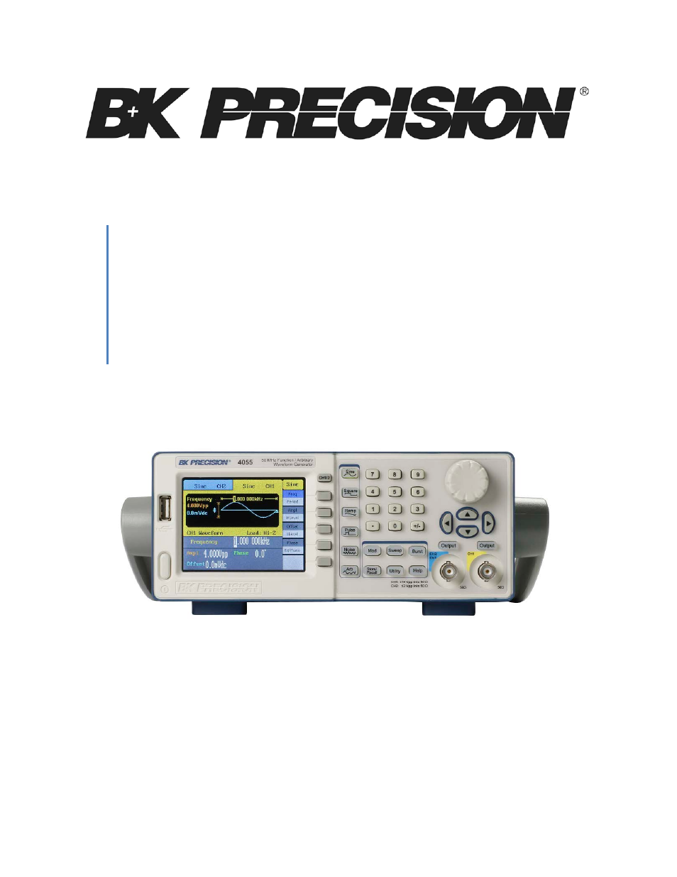B&K Precision 4052-4055 - Manual User Manual | 78 pages
