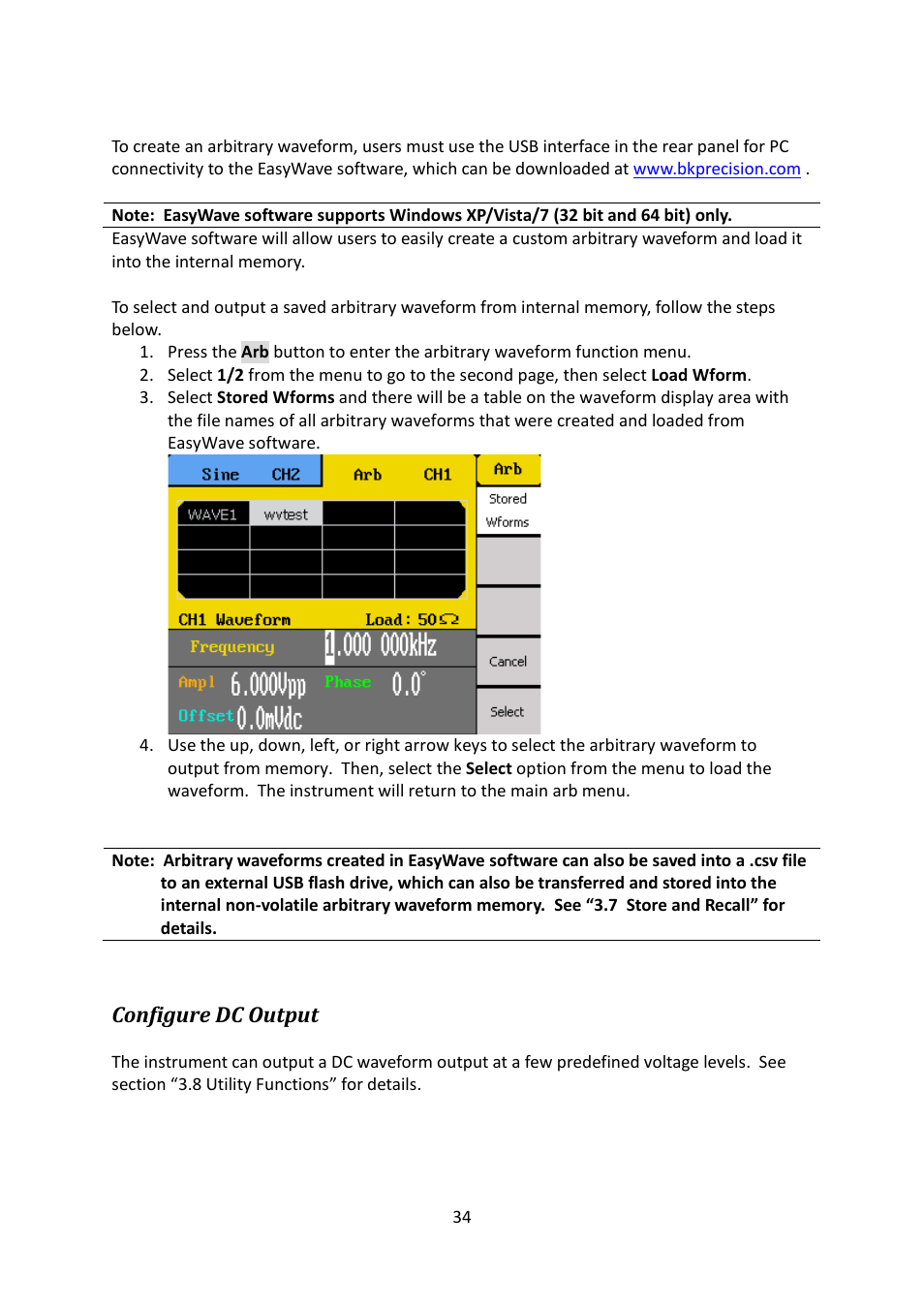 Configure dc output | B&K Precision 4052-4055 - Manual User Manual | Page 34 / 78