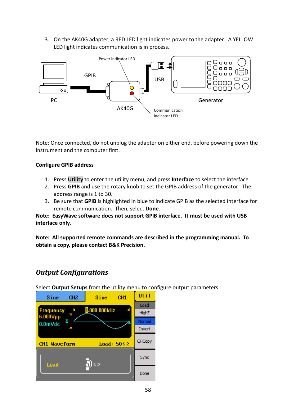 Output configurations | B&K Precision 4052-4055 - Manual User Manual | Page 58 / 78