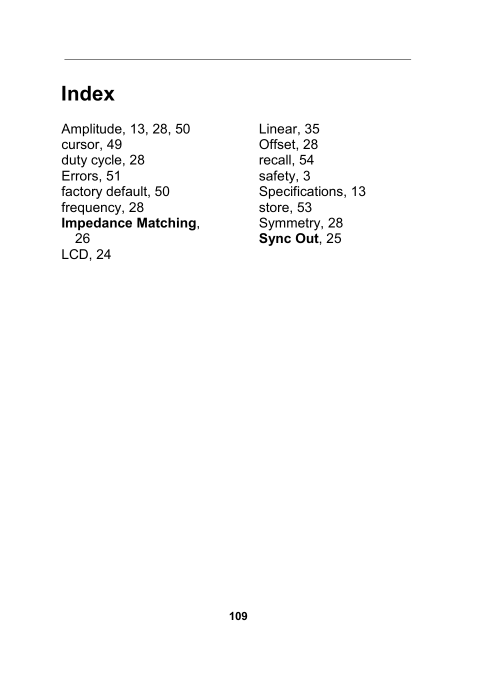 Index | B&K Precision 4045B - Manual User Manual | Page 109 / 110