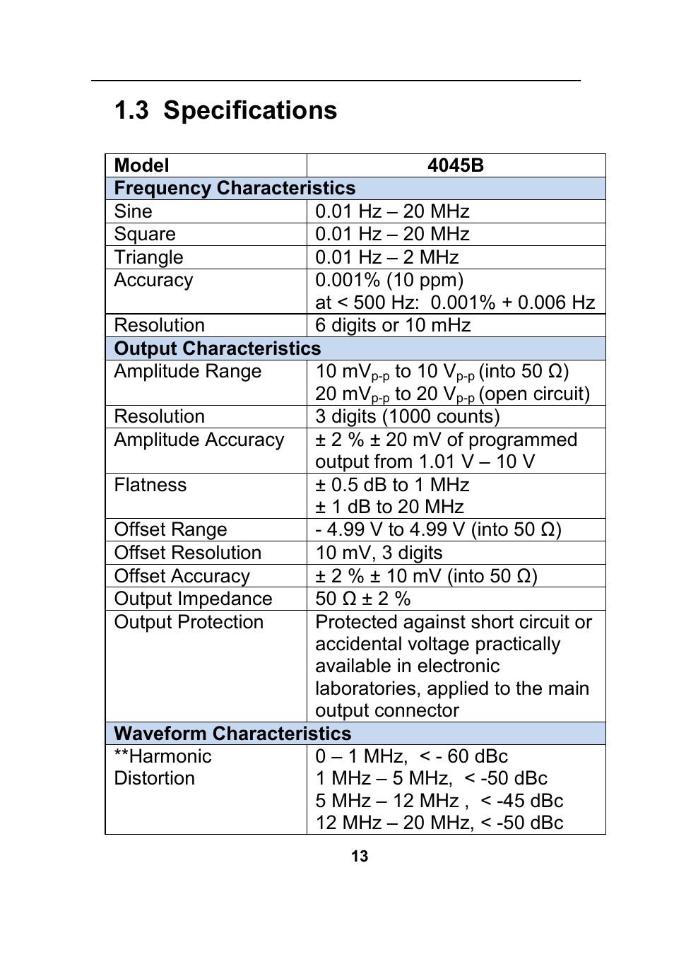 3 specifications | B&K Precision 4045B - Manual User Manual | Page 13 / 110