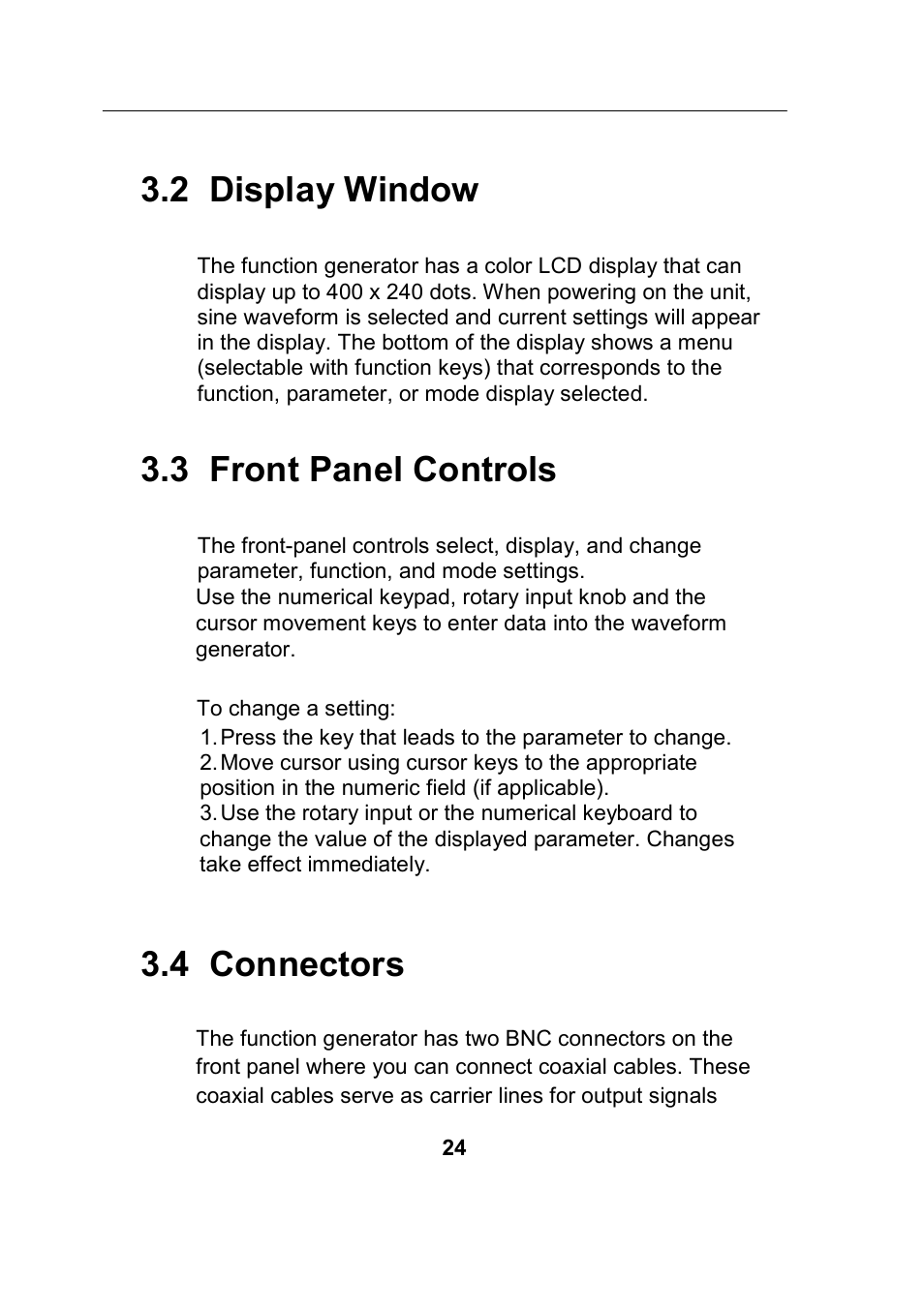 2 display window, 3 front panel controls, 4 connectors | B&K Precision 4045B - Manual User Manual | Page 24 / 110