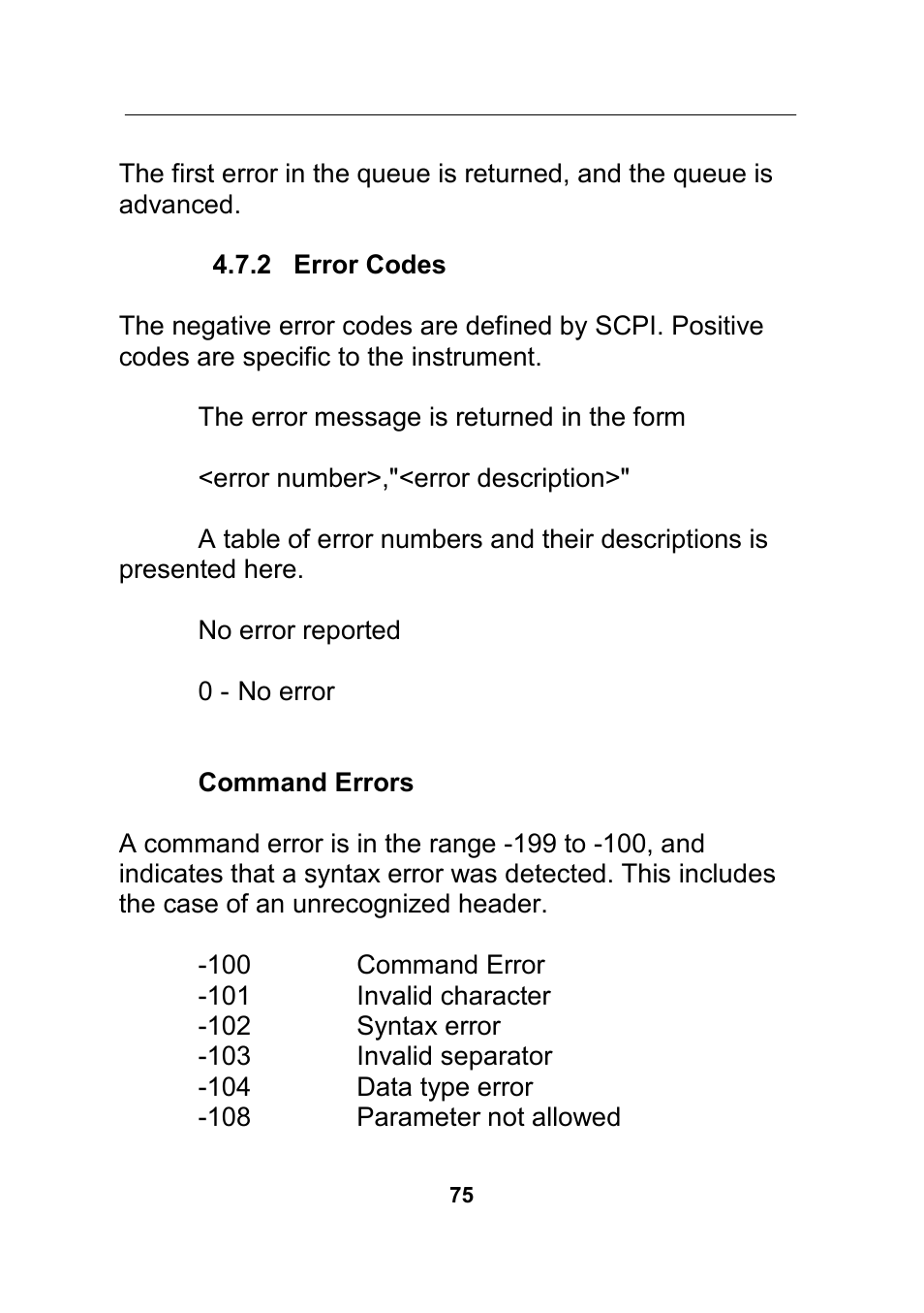 2 error codes | B&K Precision 4045B - Manual User Manual | Page 75 / 110