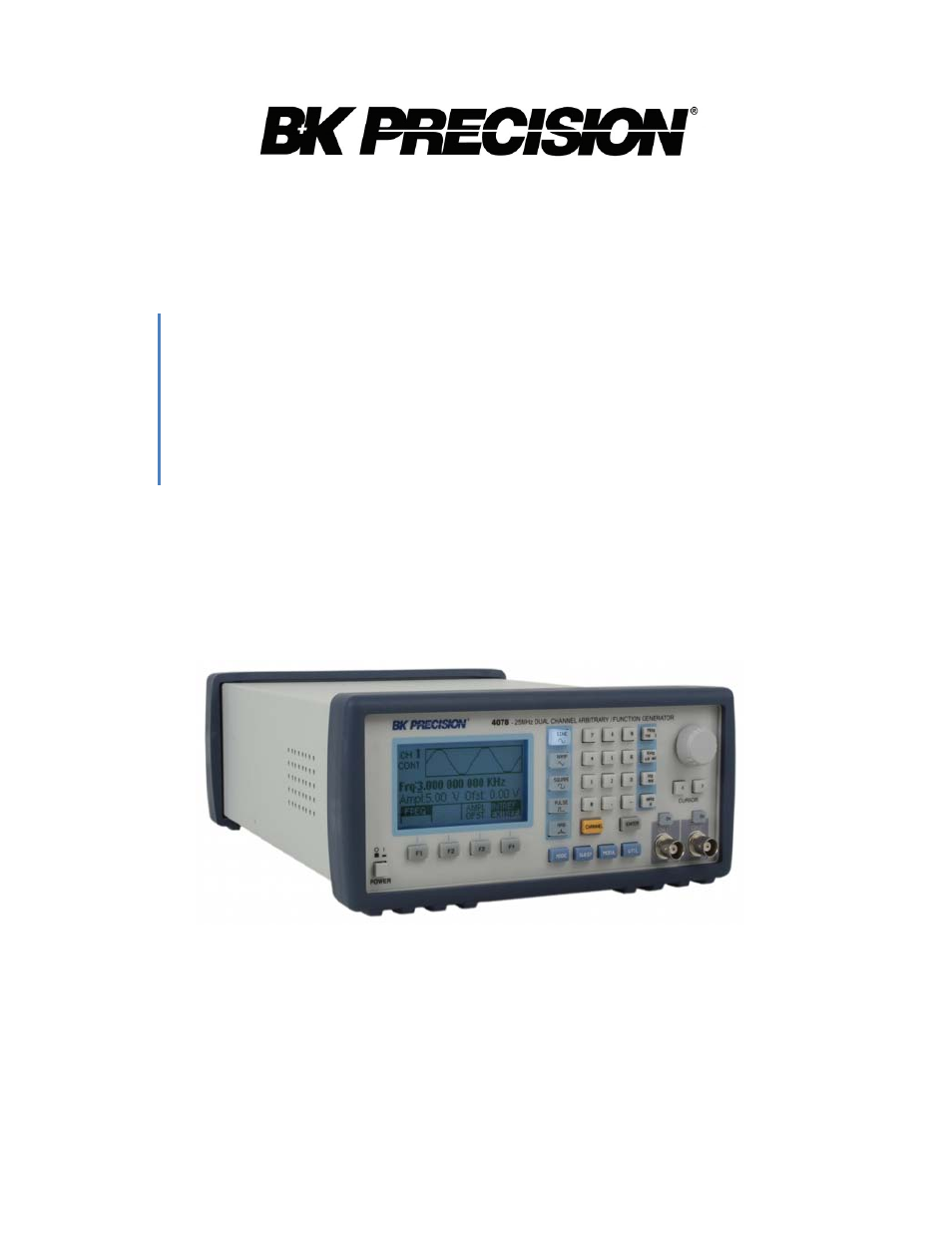 B&K Precision 4078 - Manual User Manual | 103 pages