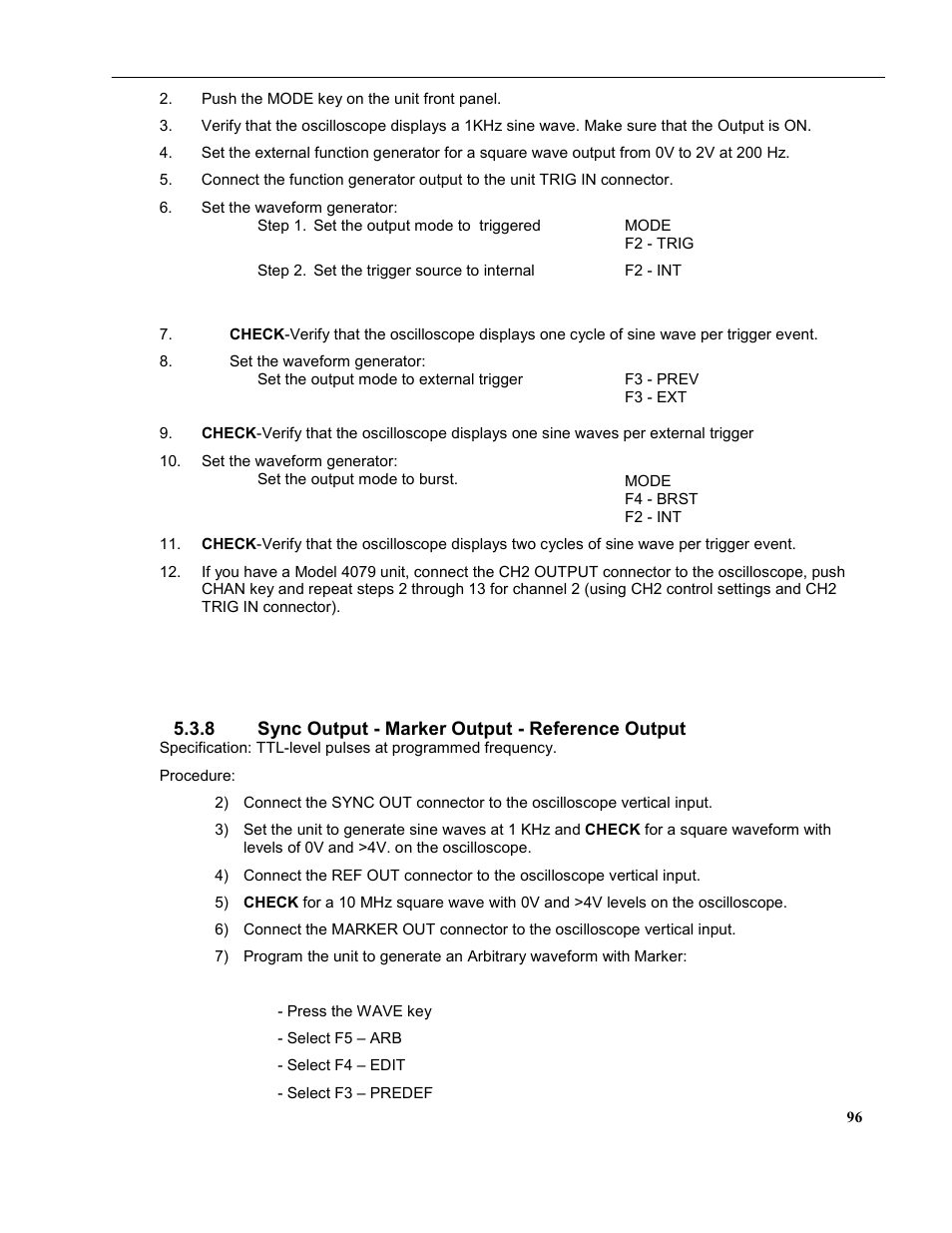 8 sync output - marker output - reference output | B&K Precision 4079 - Manual User Manual | Page 102 / 106