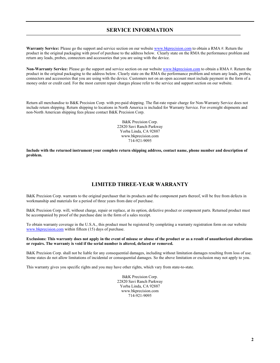 B&K Precision 4079 - Manual User Manual | Page 2 / 106