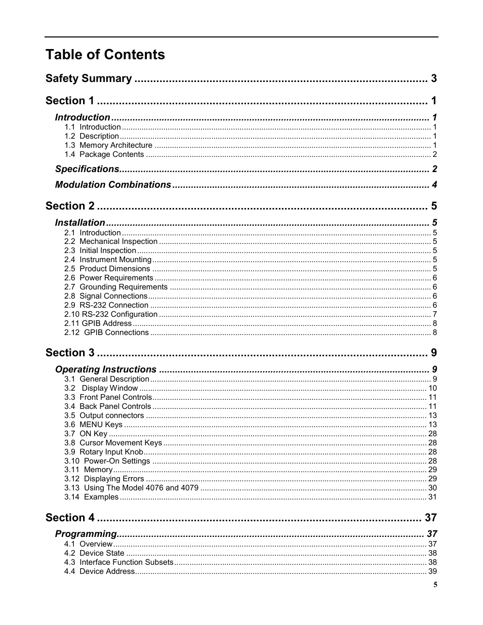 B&K Precision 4079 - Manual User Manual | Page 5 / 106