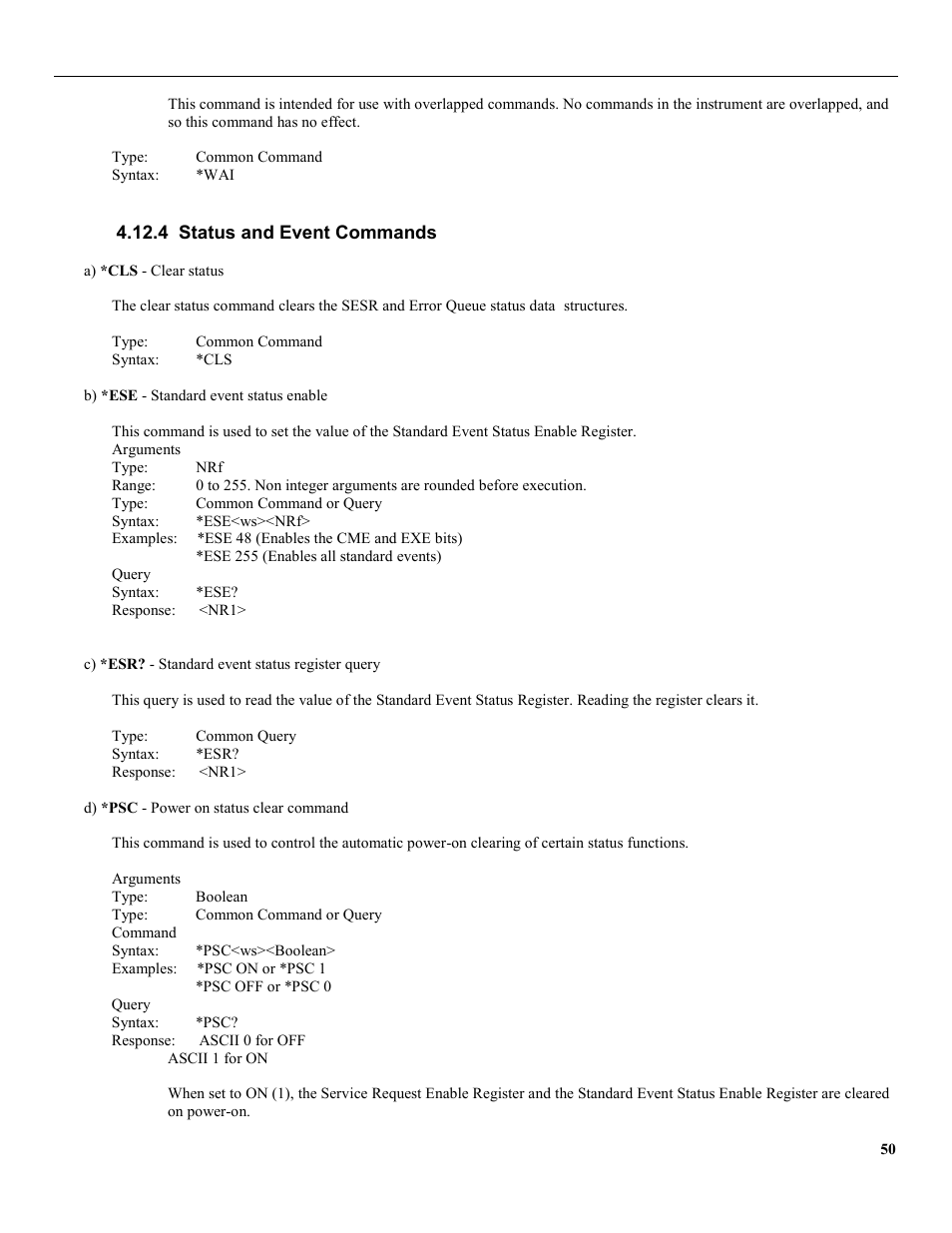 4 status and event commands | B&K Precision 4079 - Manual User Manual | Page 56 / 106